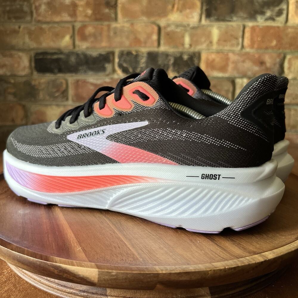 Brooks Ghost 17 Black Purple Coral Neutral Running Women's 10 Shoes Sneaker - Picture 12 of 16